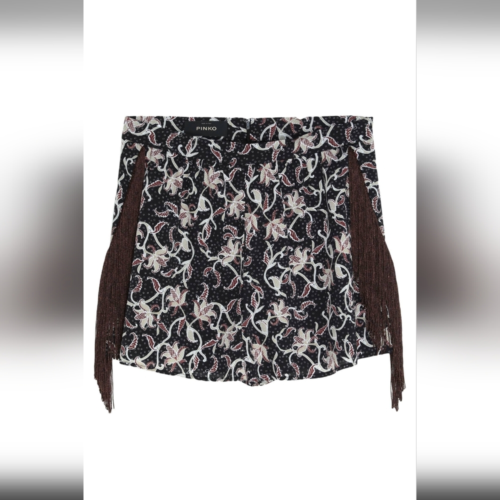 Pinko Black and White Patterned Shorts